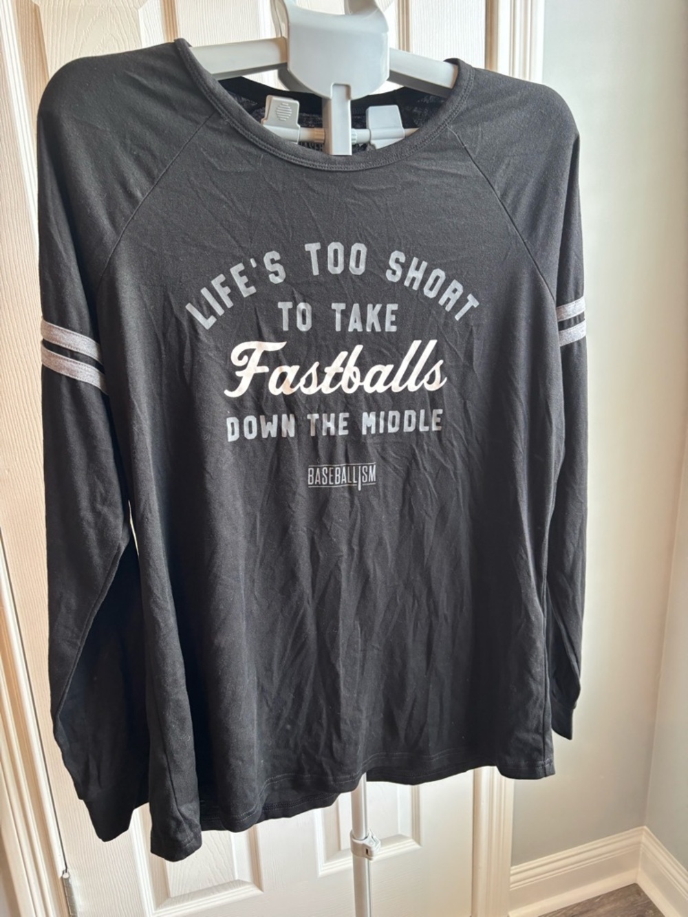 Baseballism Women's 'Fastballs' Long Sleeve Tee - Black